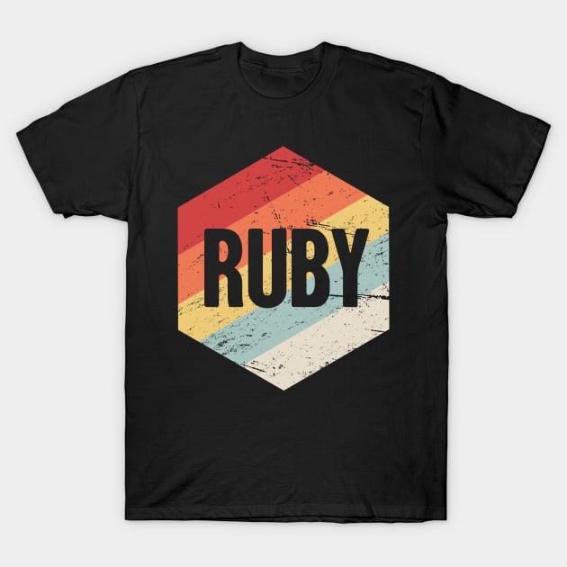 Retro Ruby Programming Icon T-Shirt by MeatMan